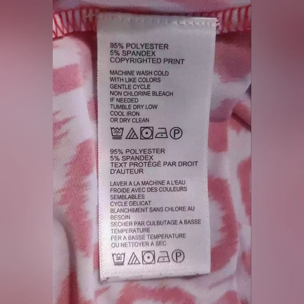 🌴Tommy Bahama🌸Bimini Printed Cowlneck Sleeveless Shift Dress Red White XS - Picture 5 of 5